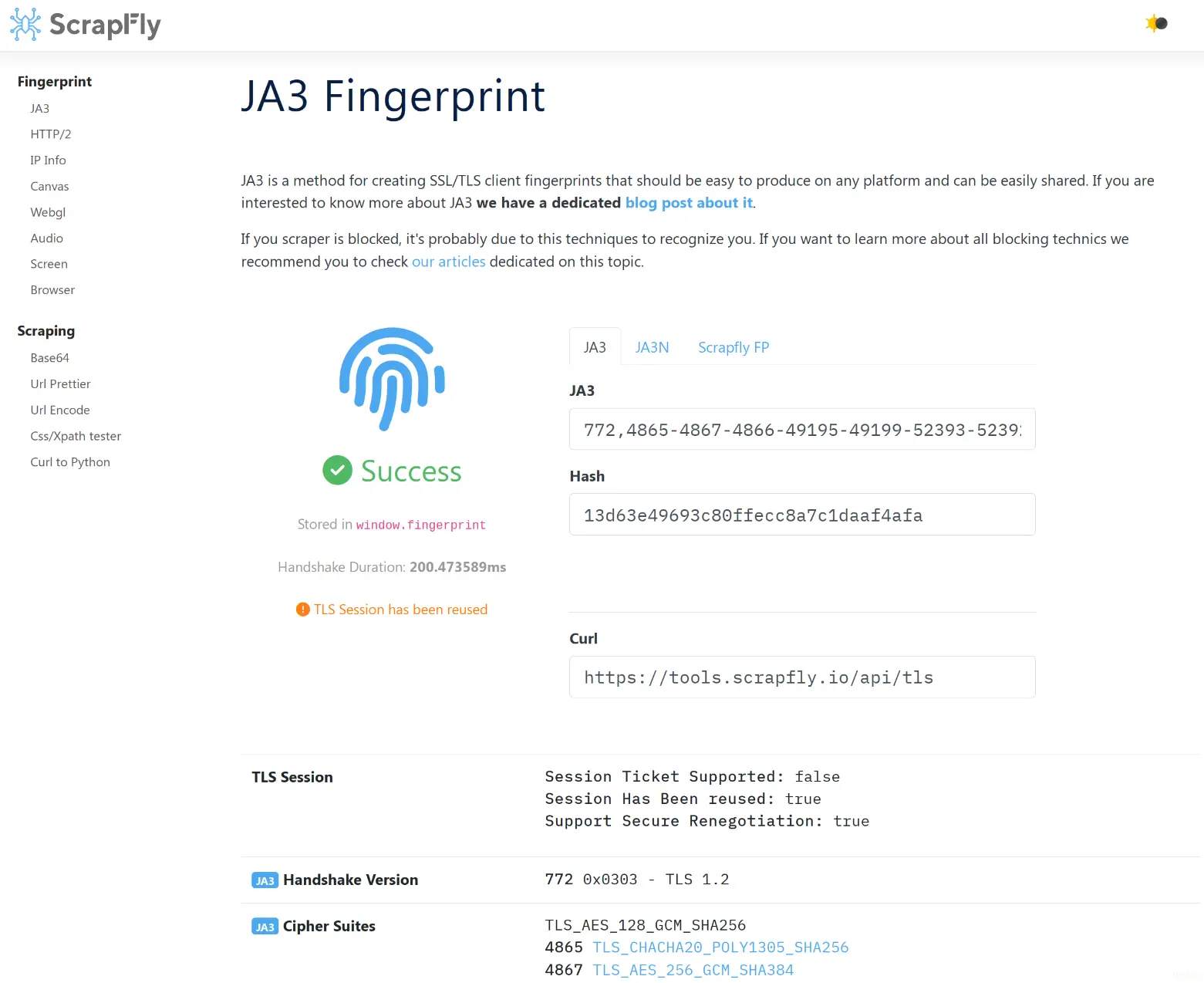 scrapfly web tools preview