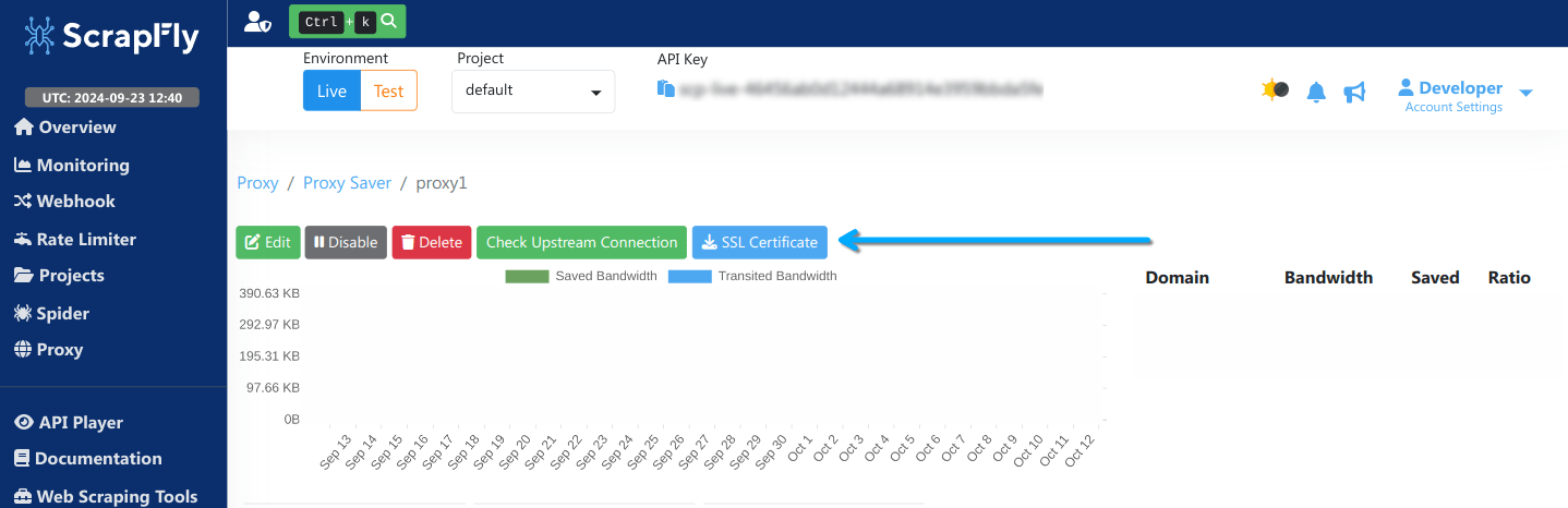 Download location for certificates