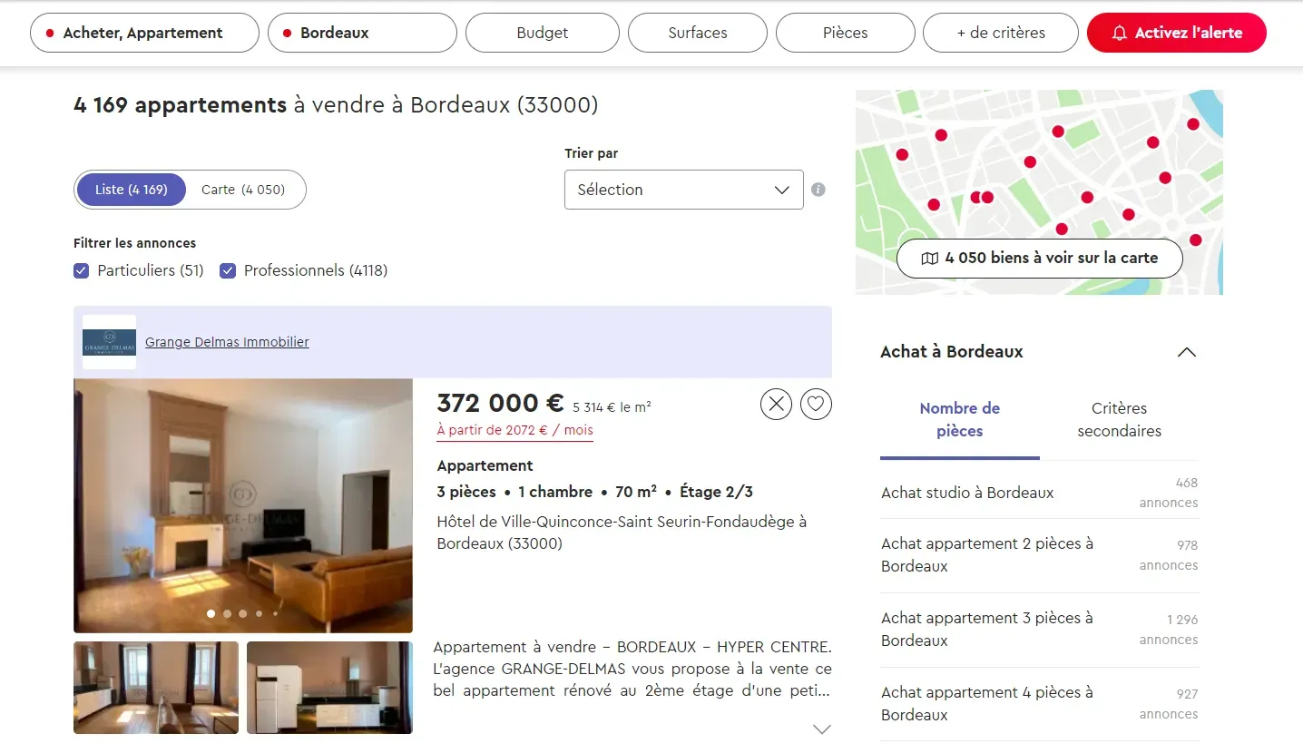Seloger.com search page