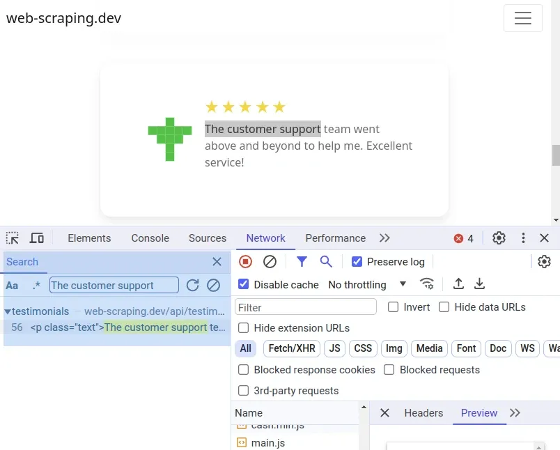 flags for devtools network inspector