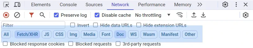 flags for devtools network inspector