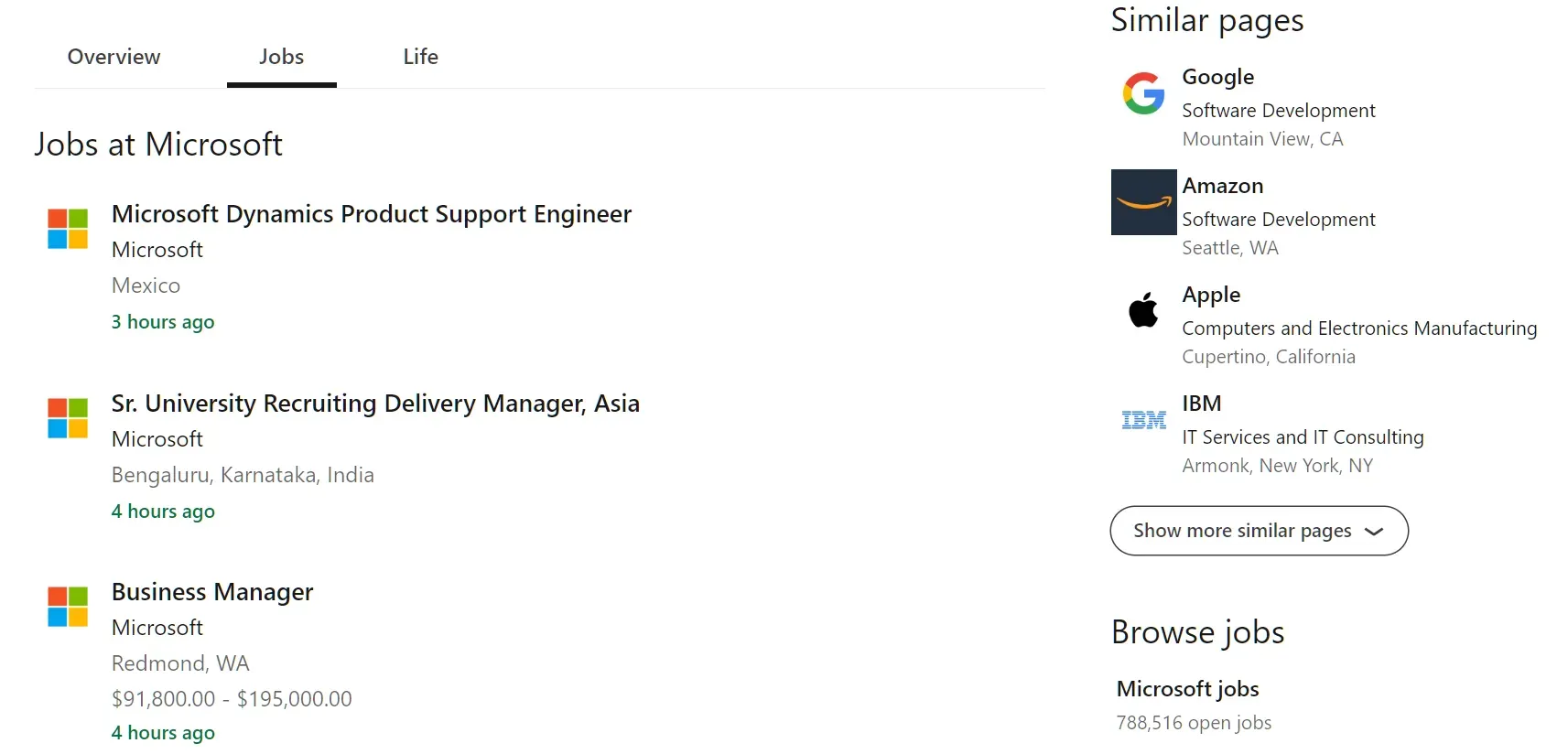 linkedin company jobs