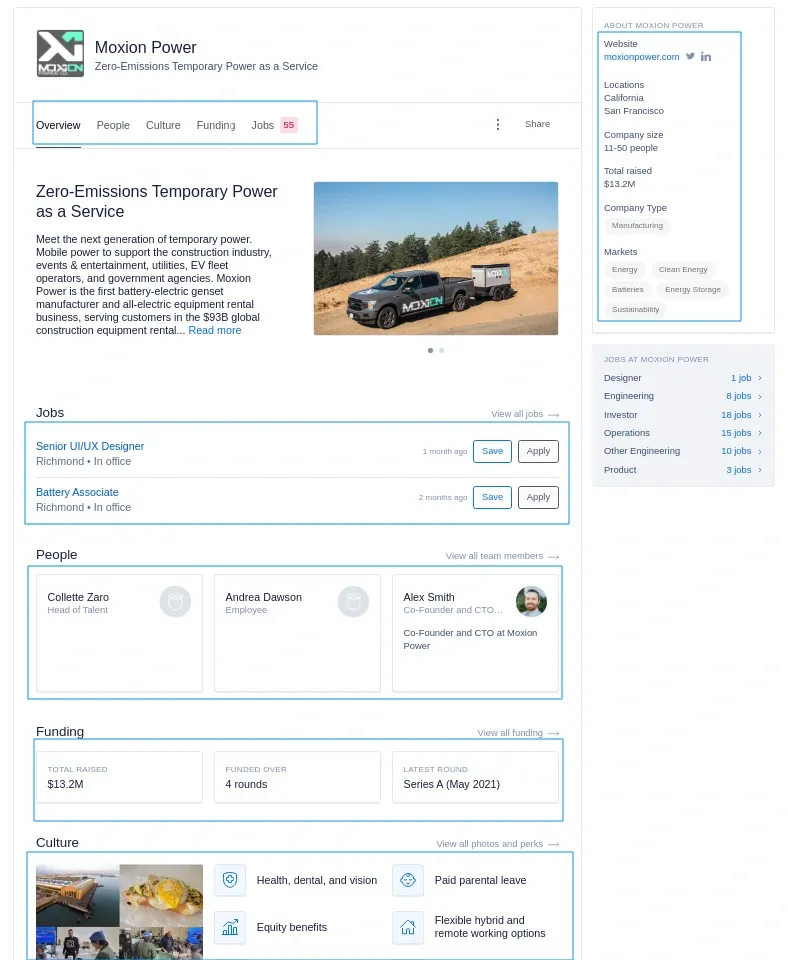 example of a company profile page on wellfound.com