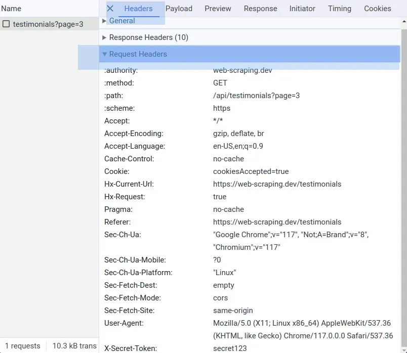 flags for devtools network inspector