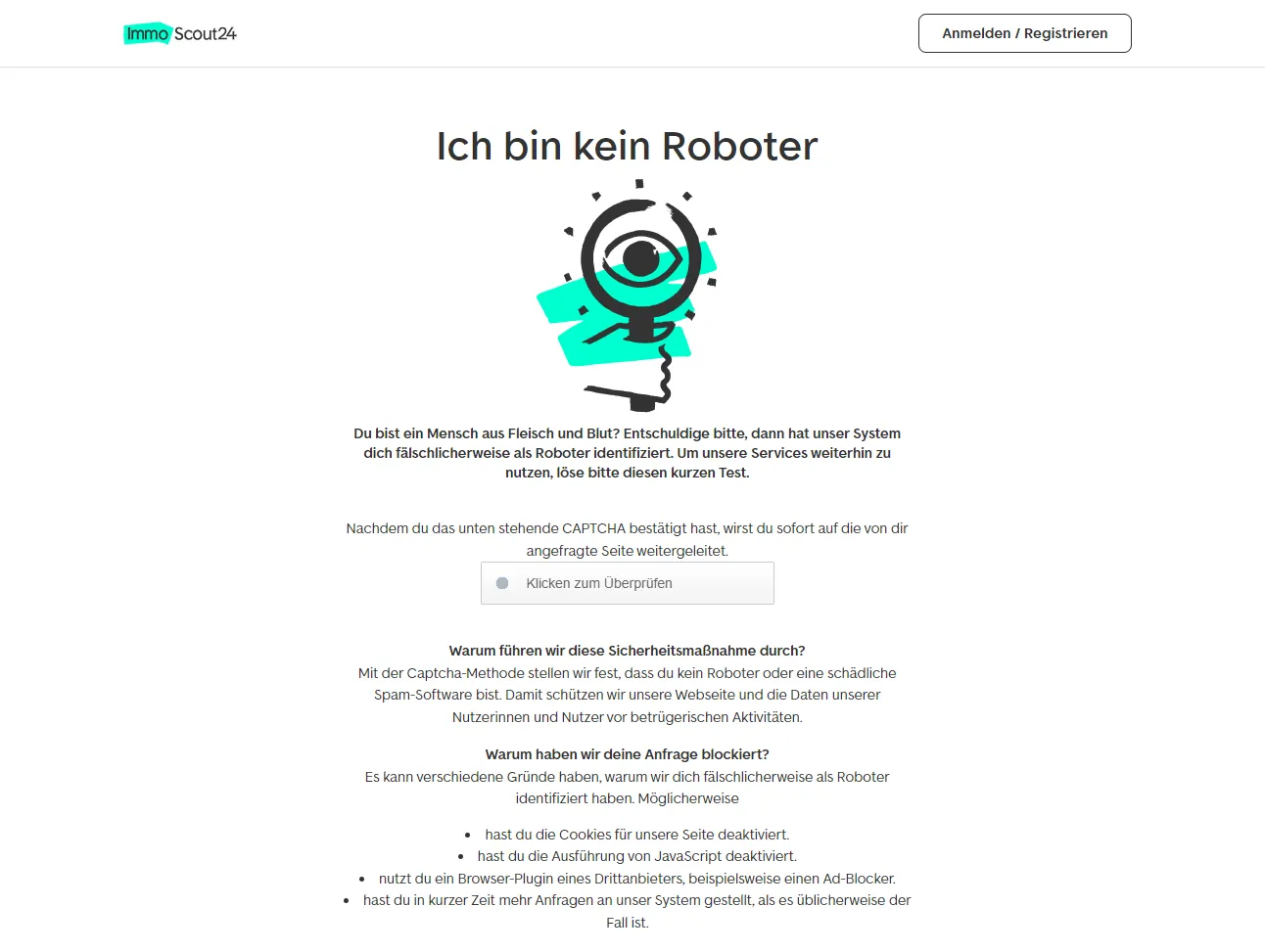 web scraping detection on immobilienscout24.de