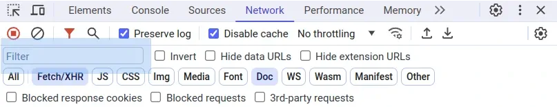flags for devtools network inspector
