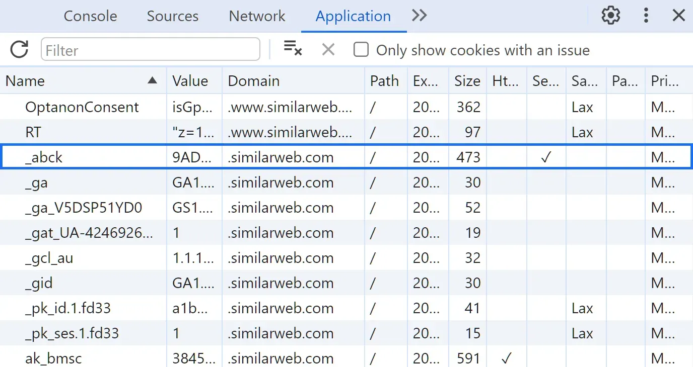 similarweb cookies