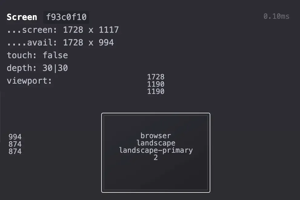 Screen Fingerprinting in CreepJS