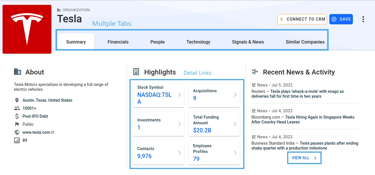 company page