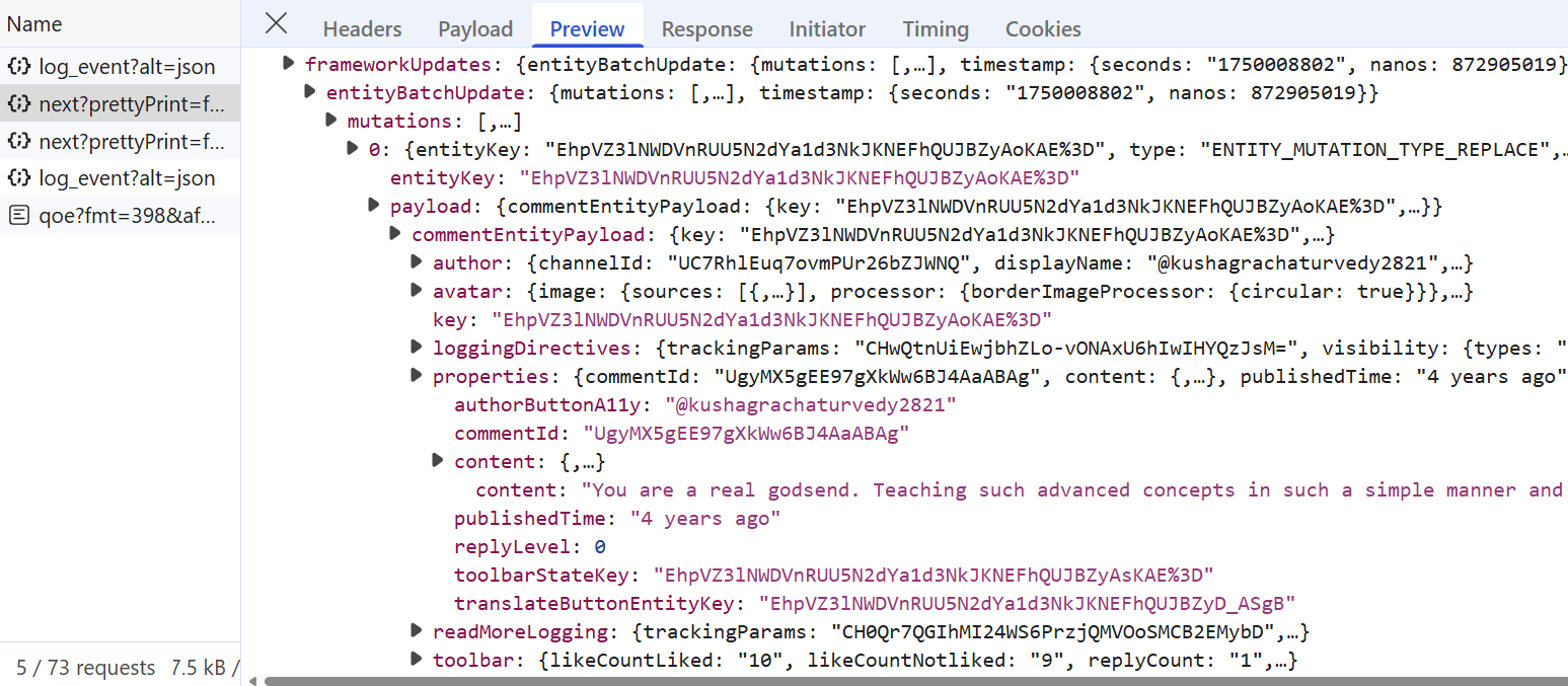 hidden youtube comments api