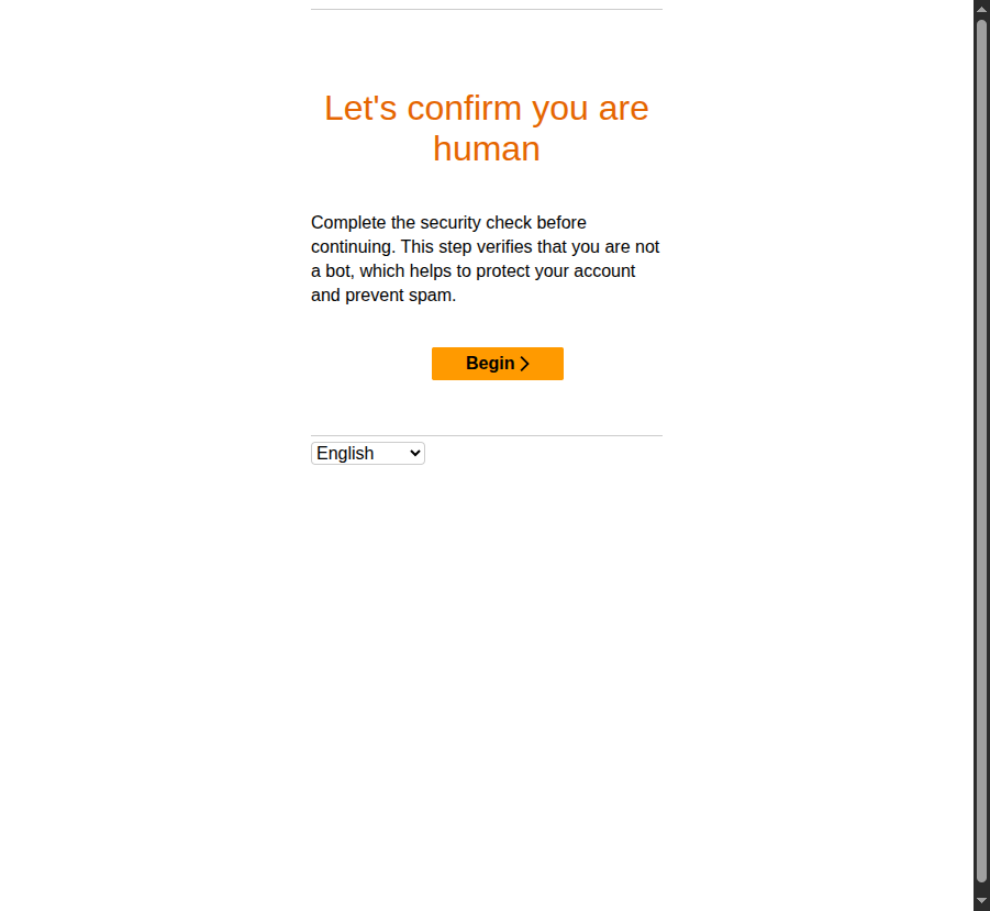Failed Selenium screenshot showing Cloudflare challenge